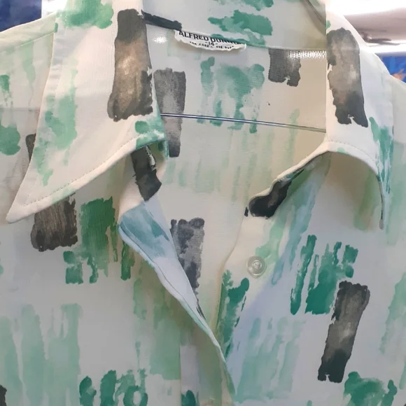 Vtg 70’s Alfred Dunner Long Sleeve Tie Dye sz 14 multi Green sponge  Imprint - Picture 4 of 7